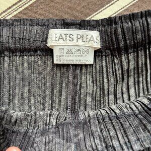 Issey Miyake Pleats Please Basics Pants Gray Snakeskin Print Size 2